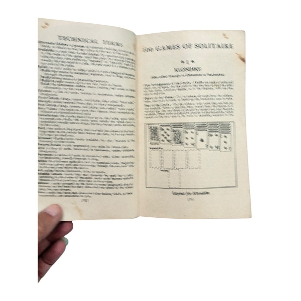 Whitman 100 Games of Solitaire Book 1939 Yellow Red Fair Vintage Card Game Guide - Picture 11 of 16